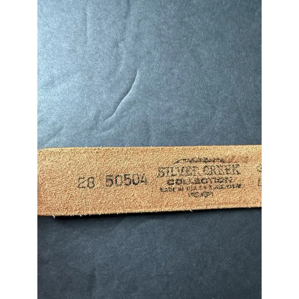 Vintage Silver Creek Collection Leather Belt Aztec Southwestern Leegin Size 28 - Picture 7 of 9